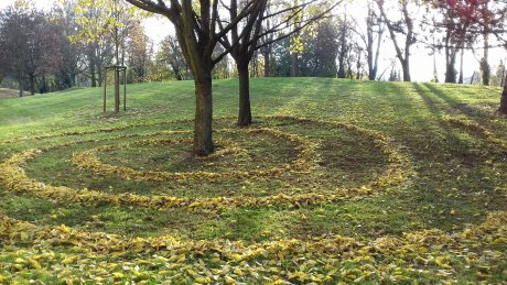 Peintures de feuilles et sculptures du temps