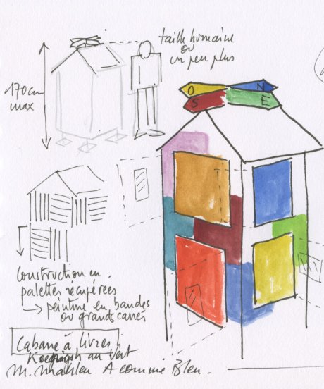 La cabane à livres de la place des Romains